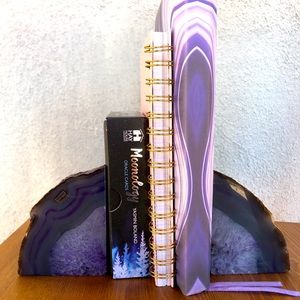 Purple Agate Bookends Set